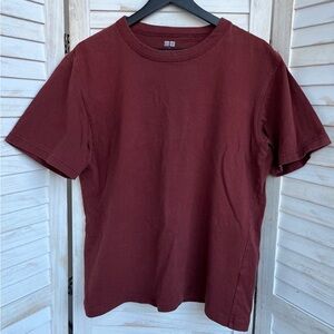 Uniqlo U x Lemaire Burgundy Deep Red Wine Cotton T Shirt Size M